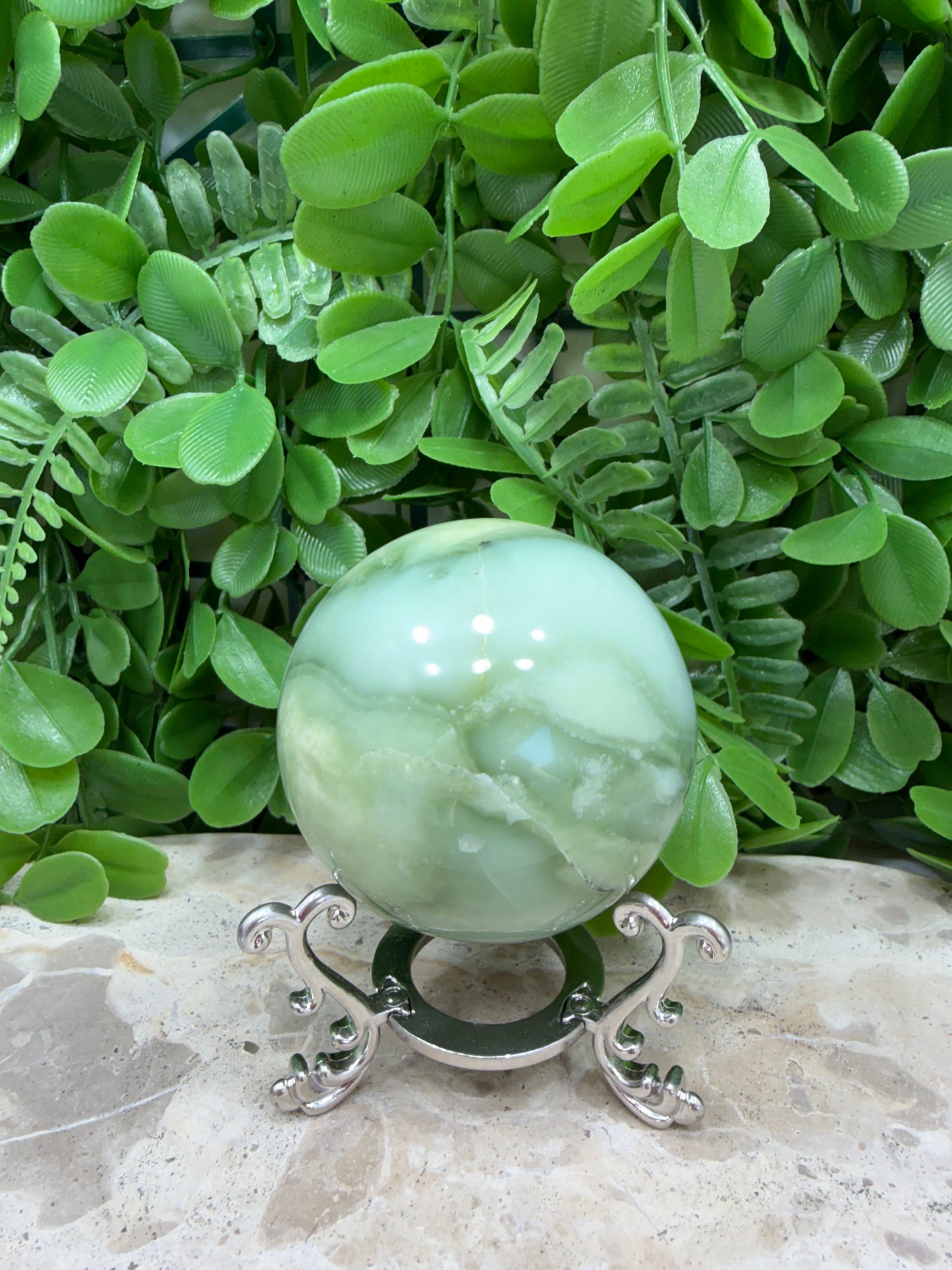 Flower Jade Sphere 344g