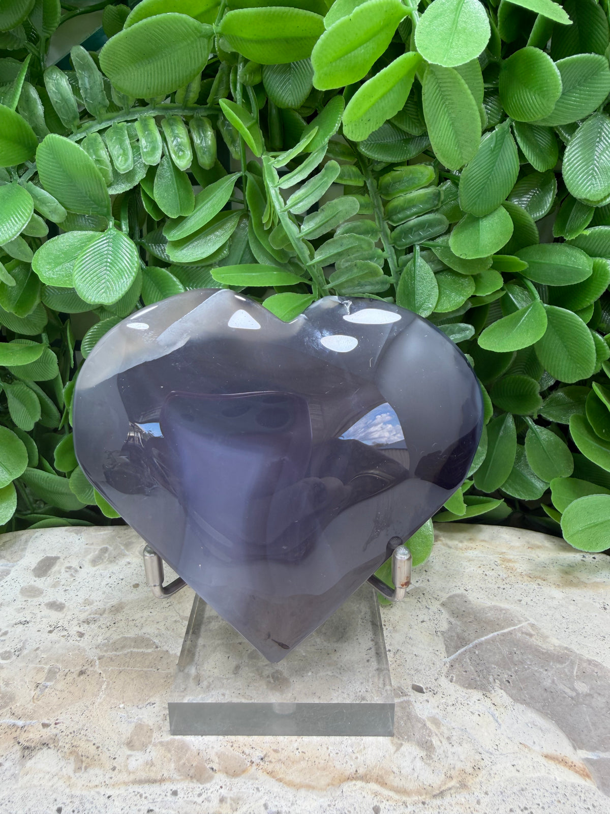 Volcanic Agate UV Heart 274g