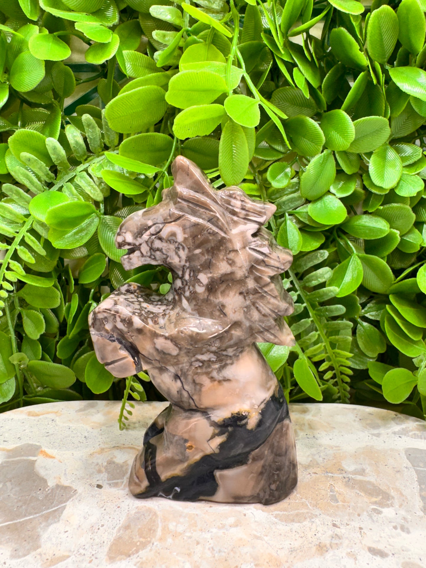 Volcanic Agate Horse 406g