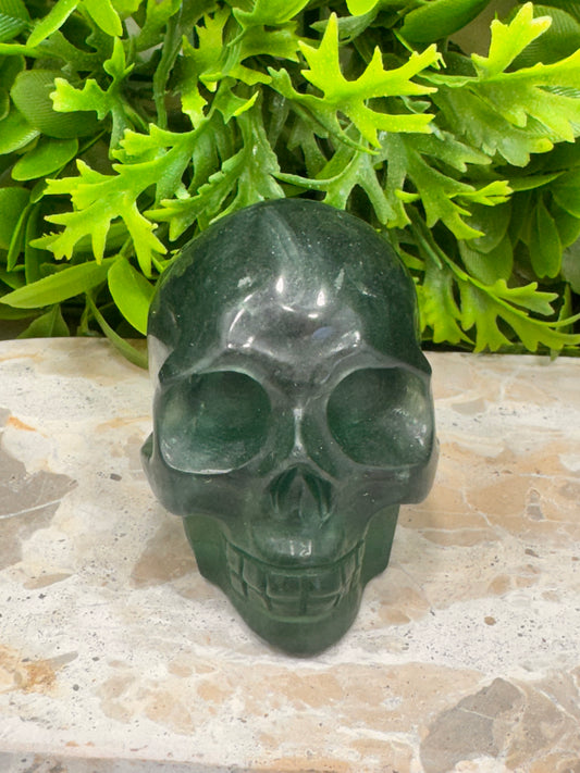 Green Fluorite Skull 522g