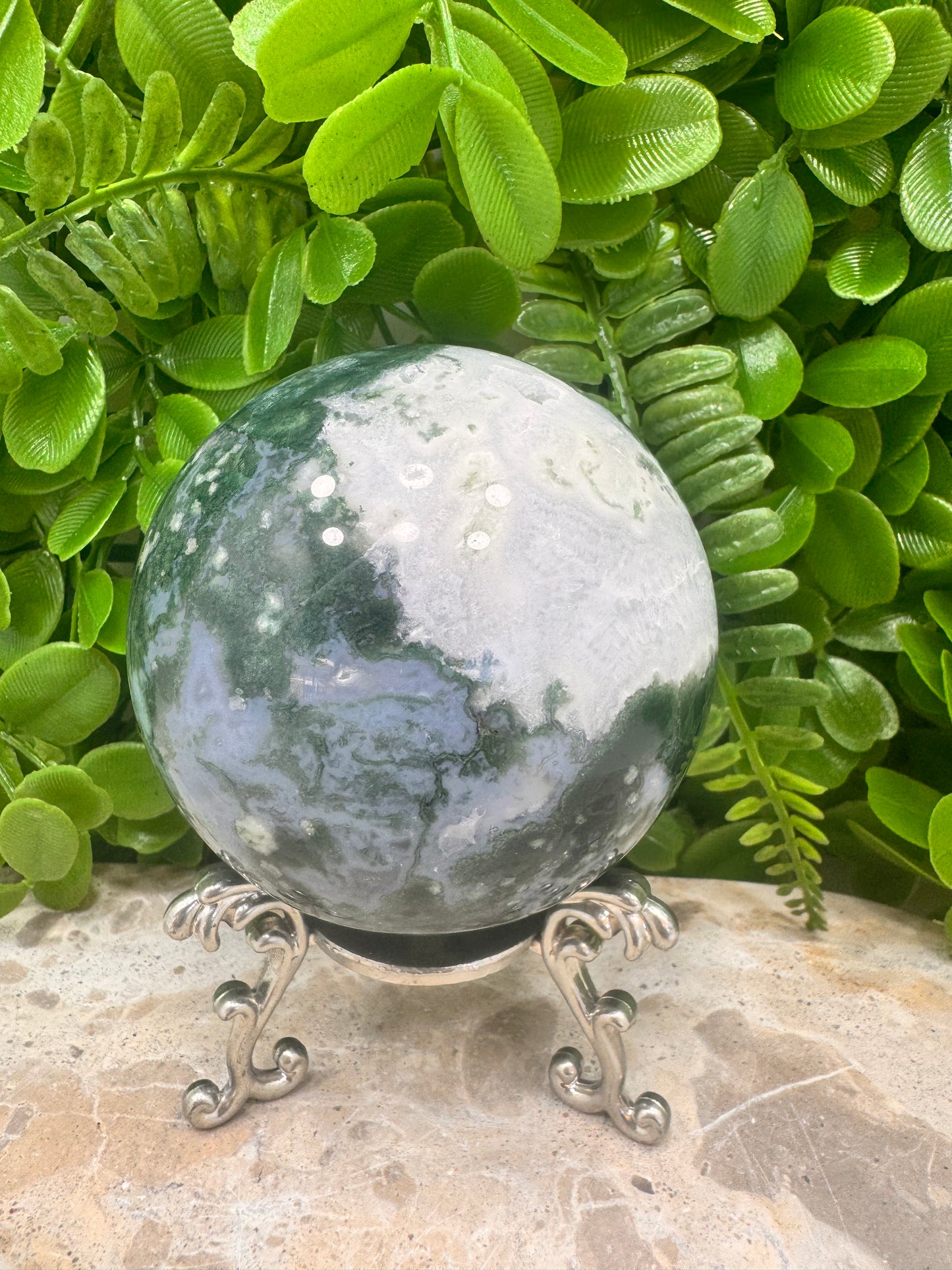 Moss Agate Sphere 672g