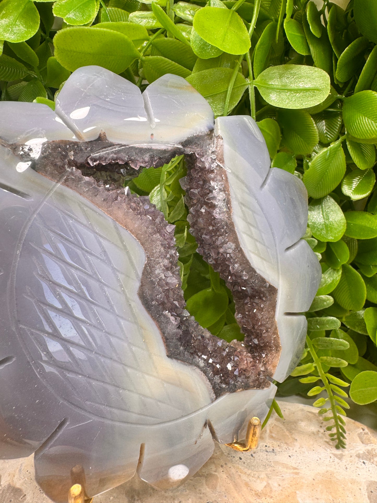 Agate Amethyst Druzy Sunflower 402g