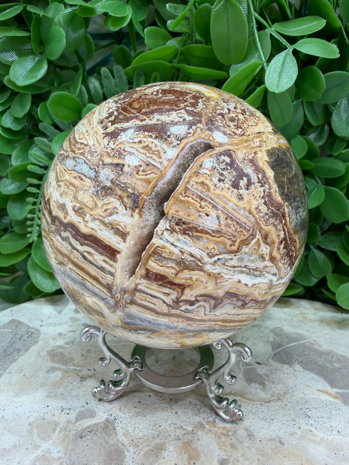 Pink Mangano / Pakistan Bumble Bee Jasper Sphere 1476g