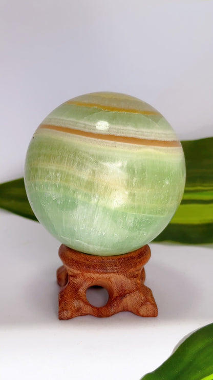 Pistachio Calcite Sphere 408g