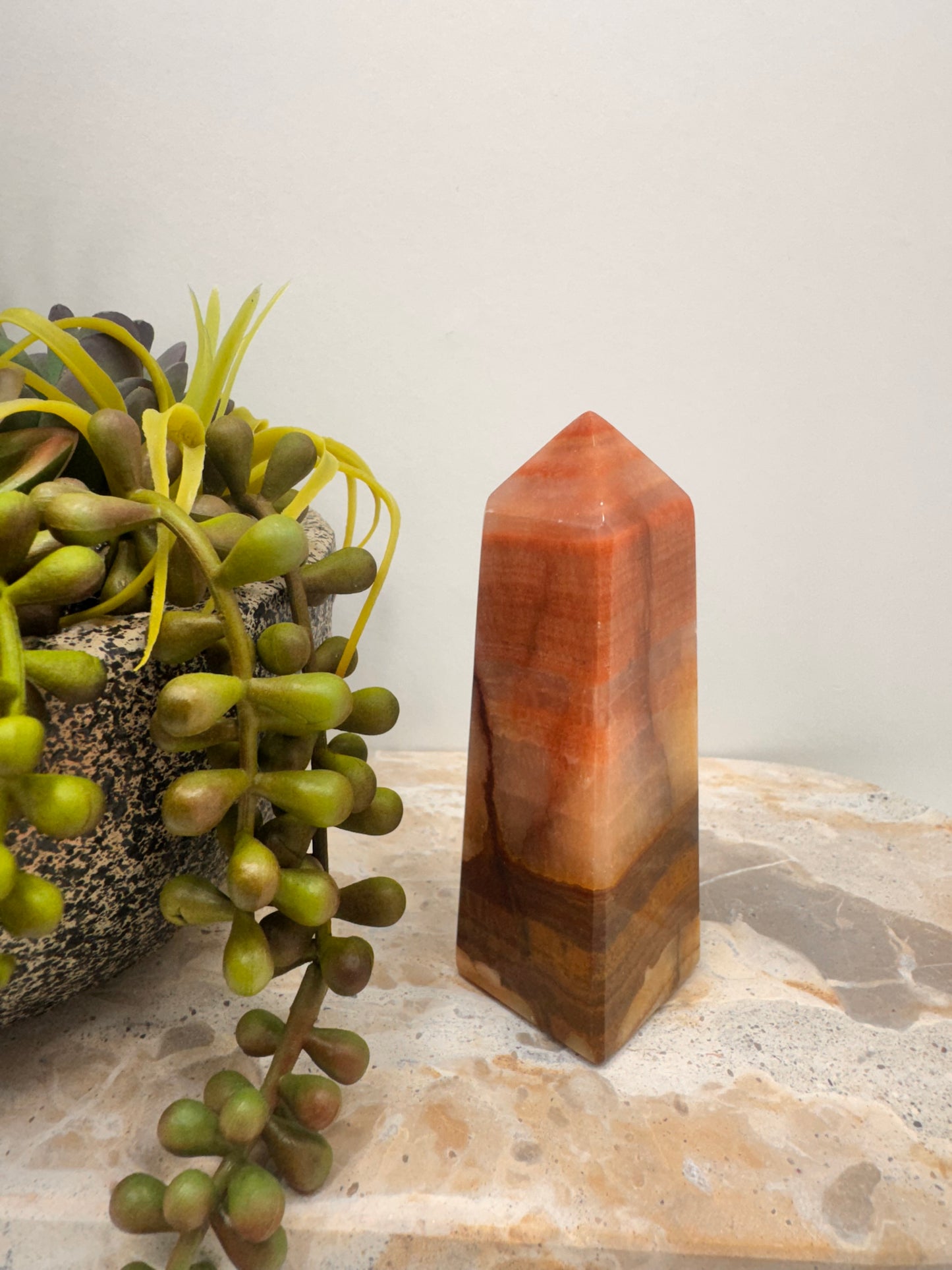 Peach Banded Calcite Points 214g
