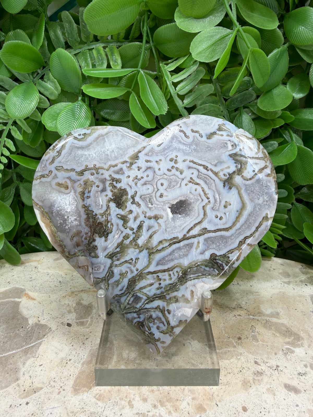 Moss Agate Heart | Growth • Abundance • Grounding