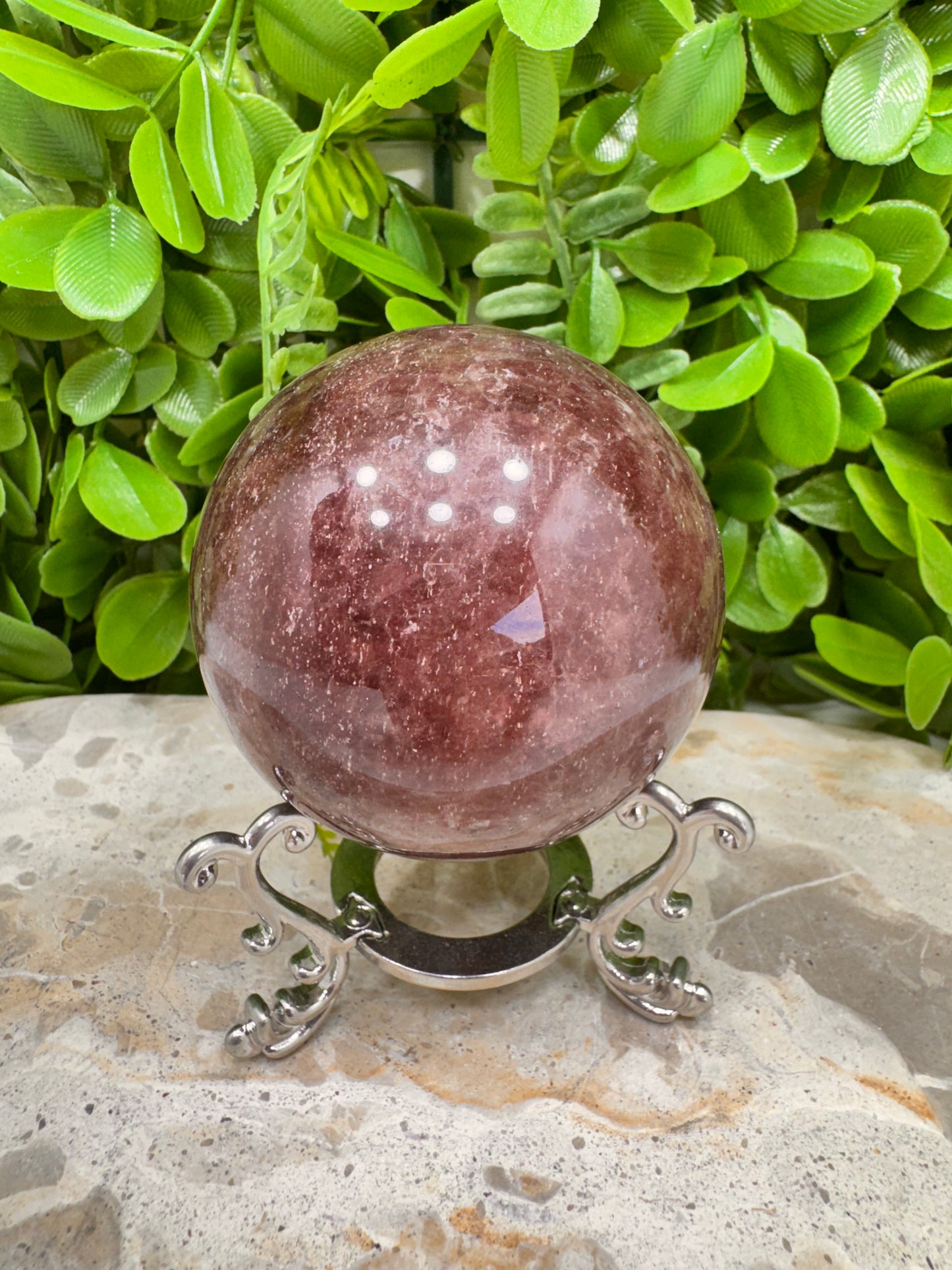 Strawberry Quartz Sphere 400g