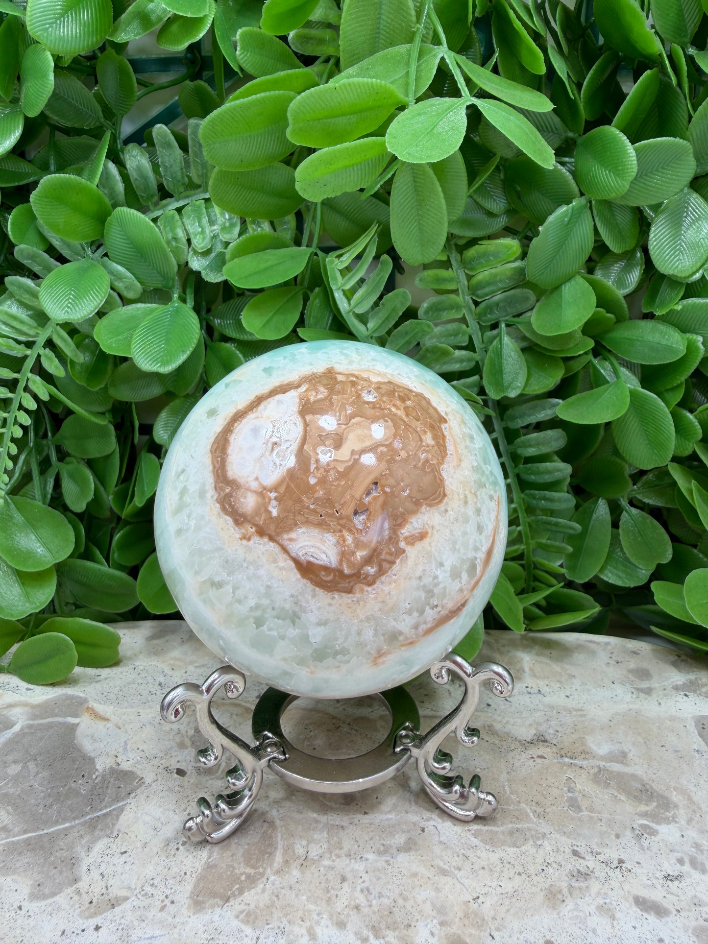 Caribbean Calcite Sphere 582g
