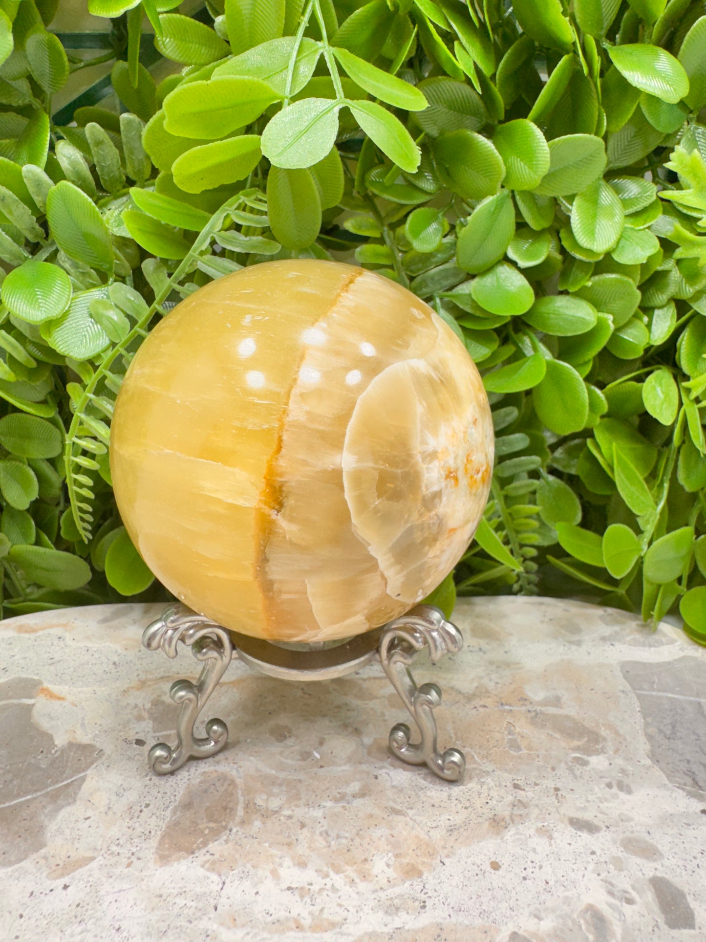 Lemon Calcite Sphere 850g