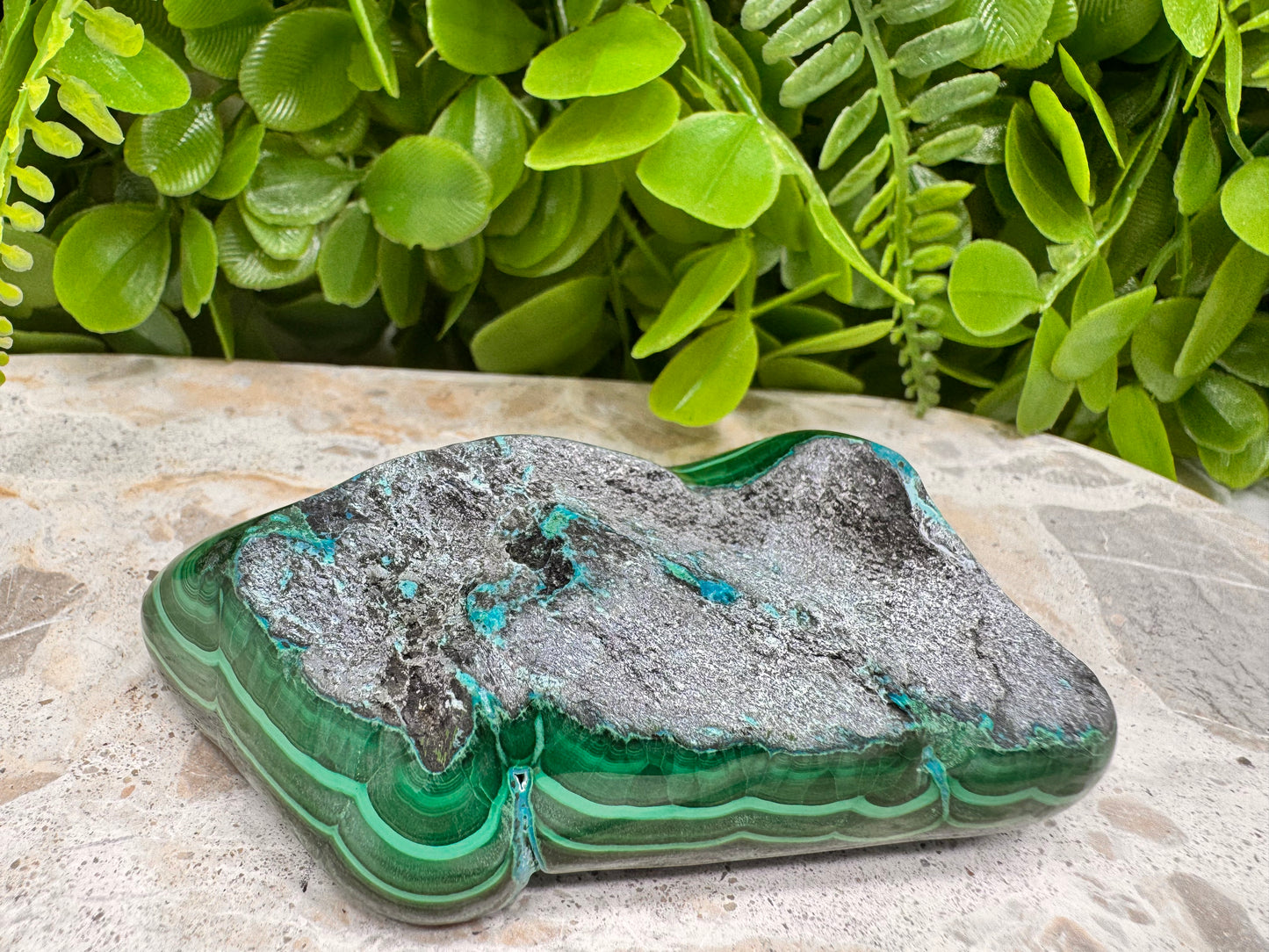 Malachite with Chryscolla Freeform 238g