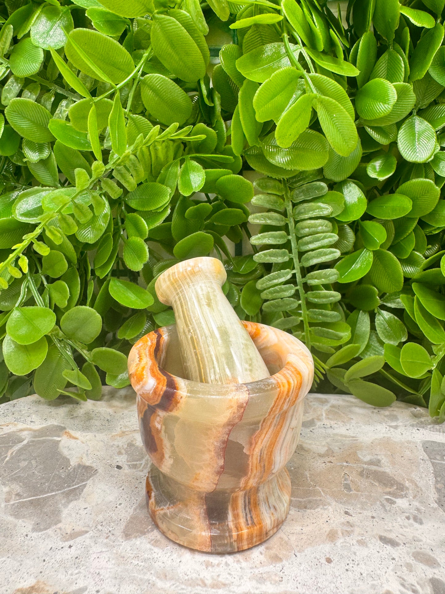 Green Banded Onyx Mortar and Pestle 336g