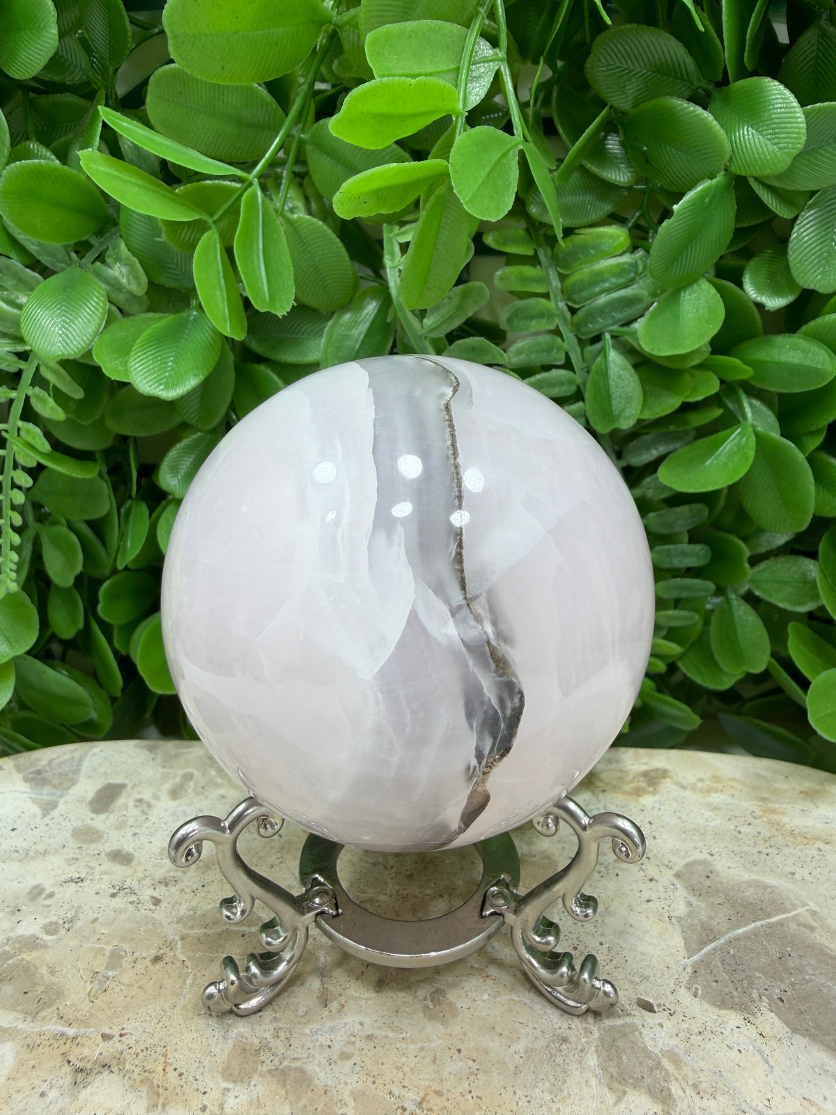 Smokey Pink Mangano Sphere | Love • Compassion • Calm