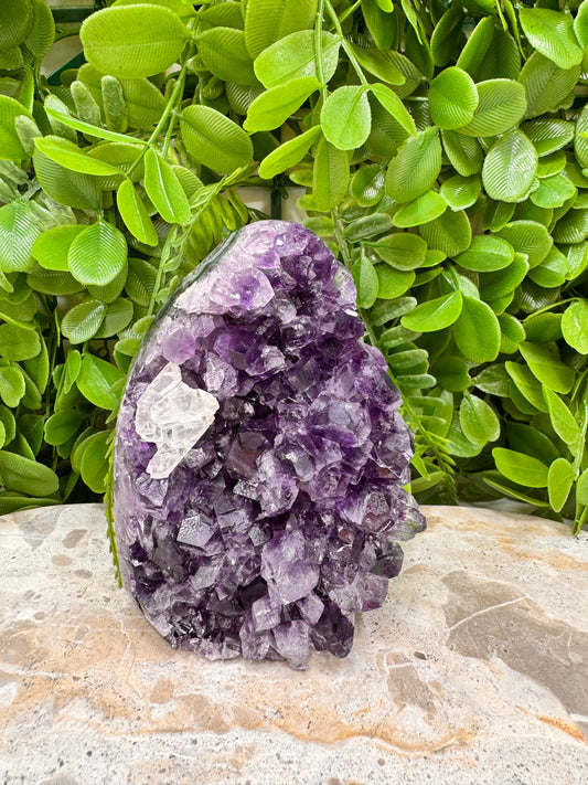Amethyst with Calcite Freeform 578g