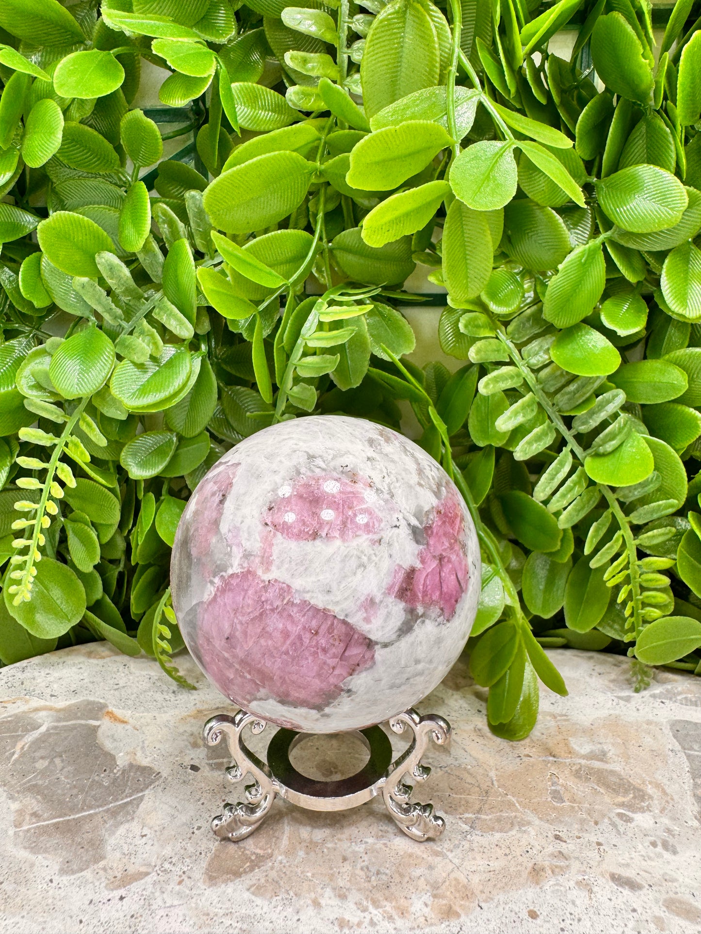 Pink Tourmaline Sphere 440g