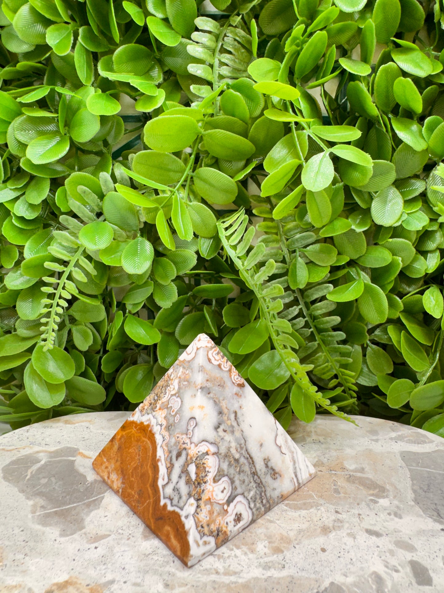 Dendritic Ocean Root Jasper Pyramid 366g