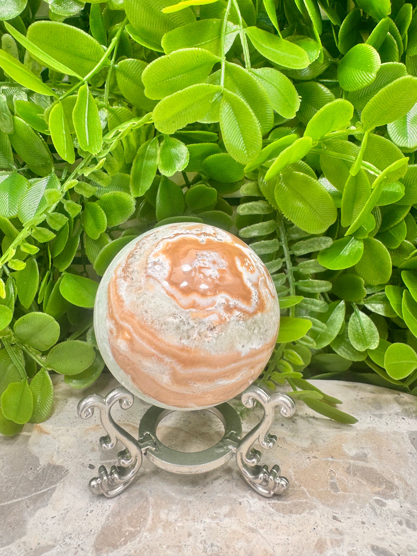 Caribbean Calcite Sphere 378g