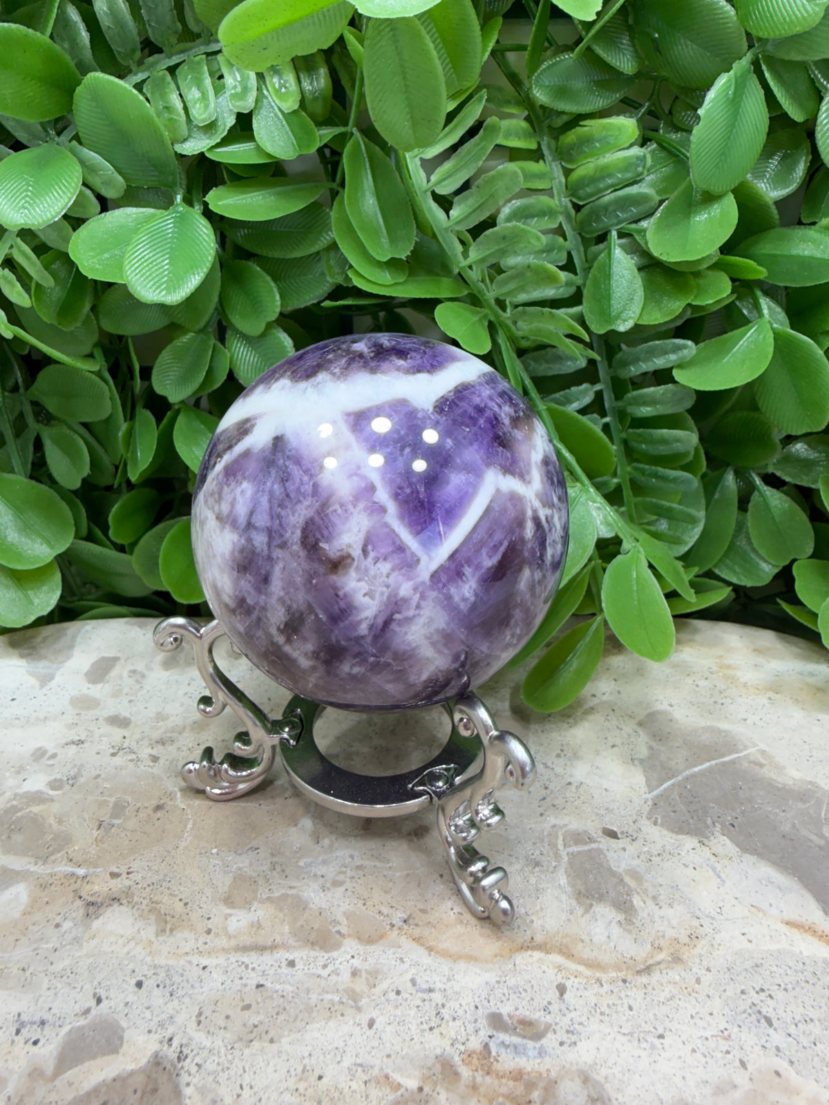 Chevron Amethyst Sphere 326g
