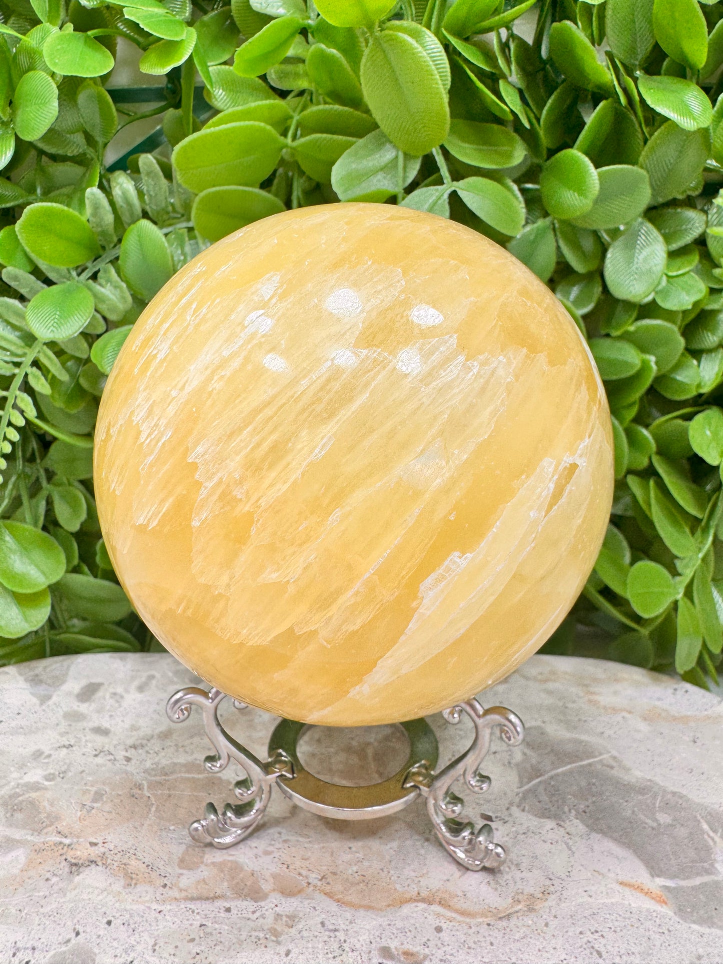 lemon Calcite Sphere 1512g