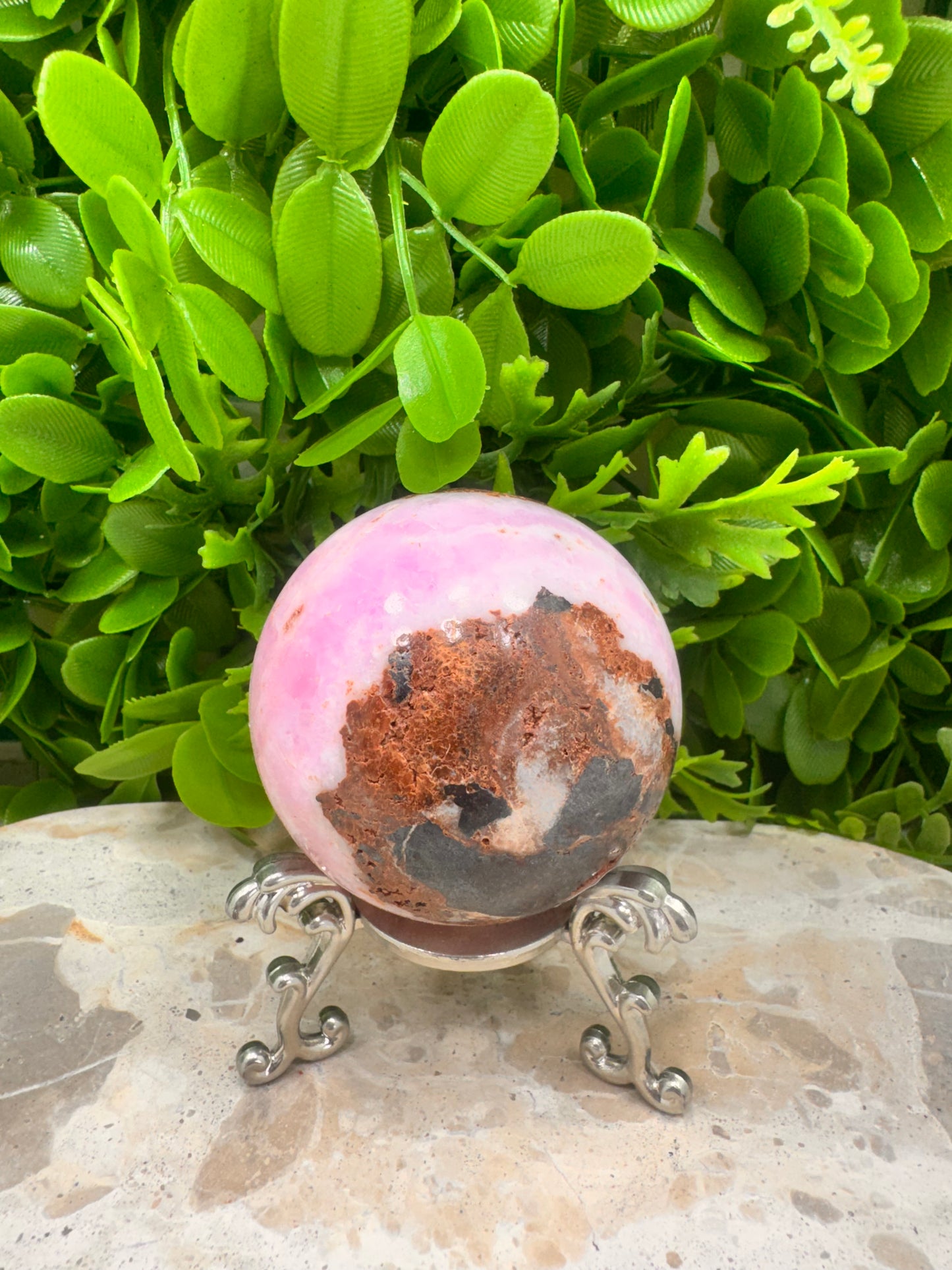 Pink Aragonite Sphere 406g