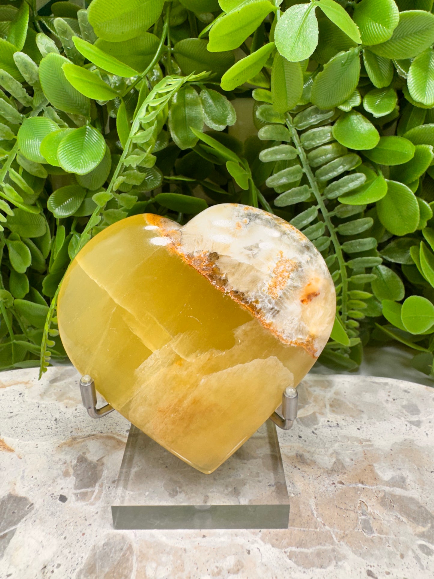 Lemon Banded Calcite Heart 208g