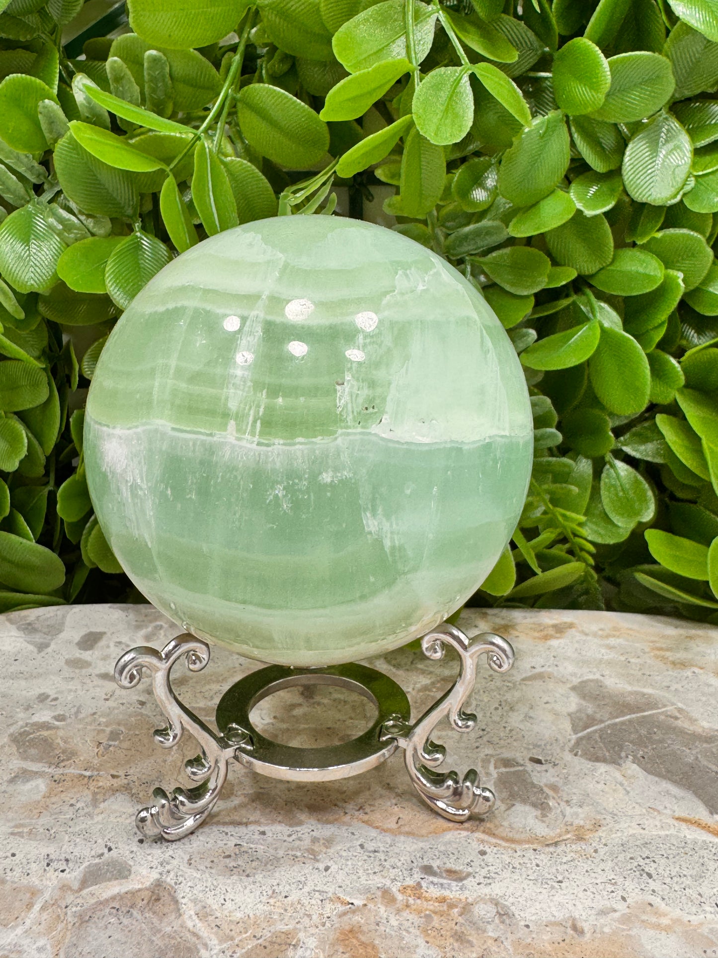 Pistachio Calcite Sphere 834g
