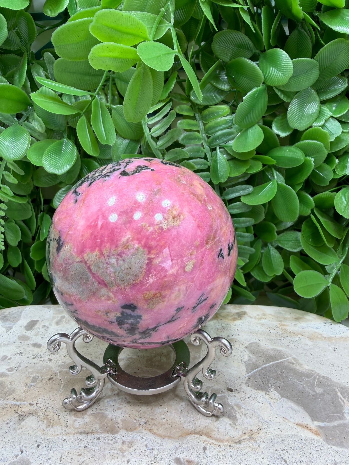 Rhodonite Sphere | Love • Compassion • Emotional Healing