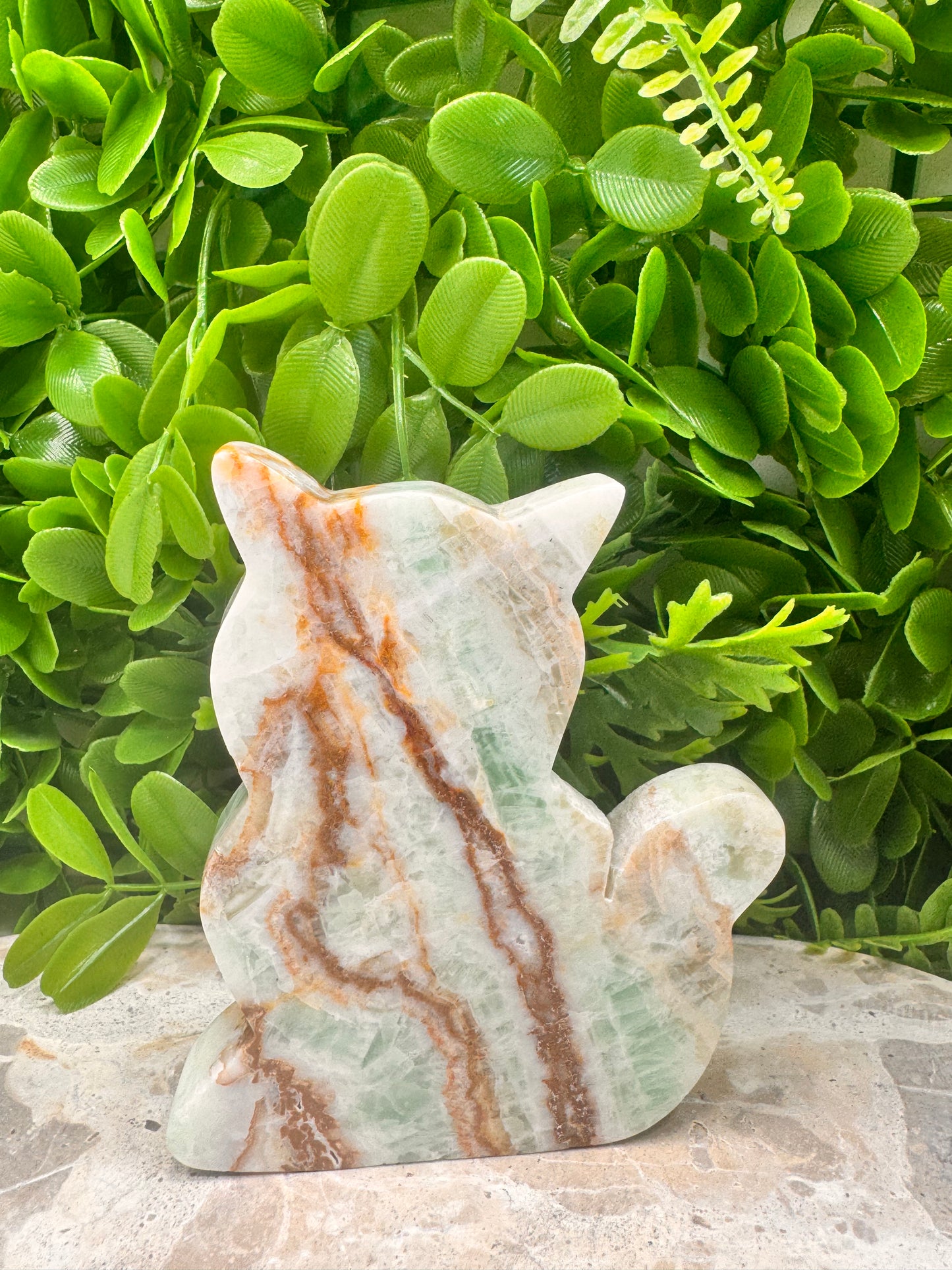 Green Ocean Calcite Cat 310g