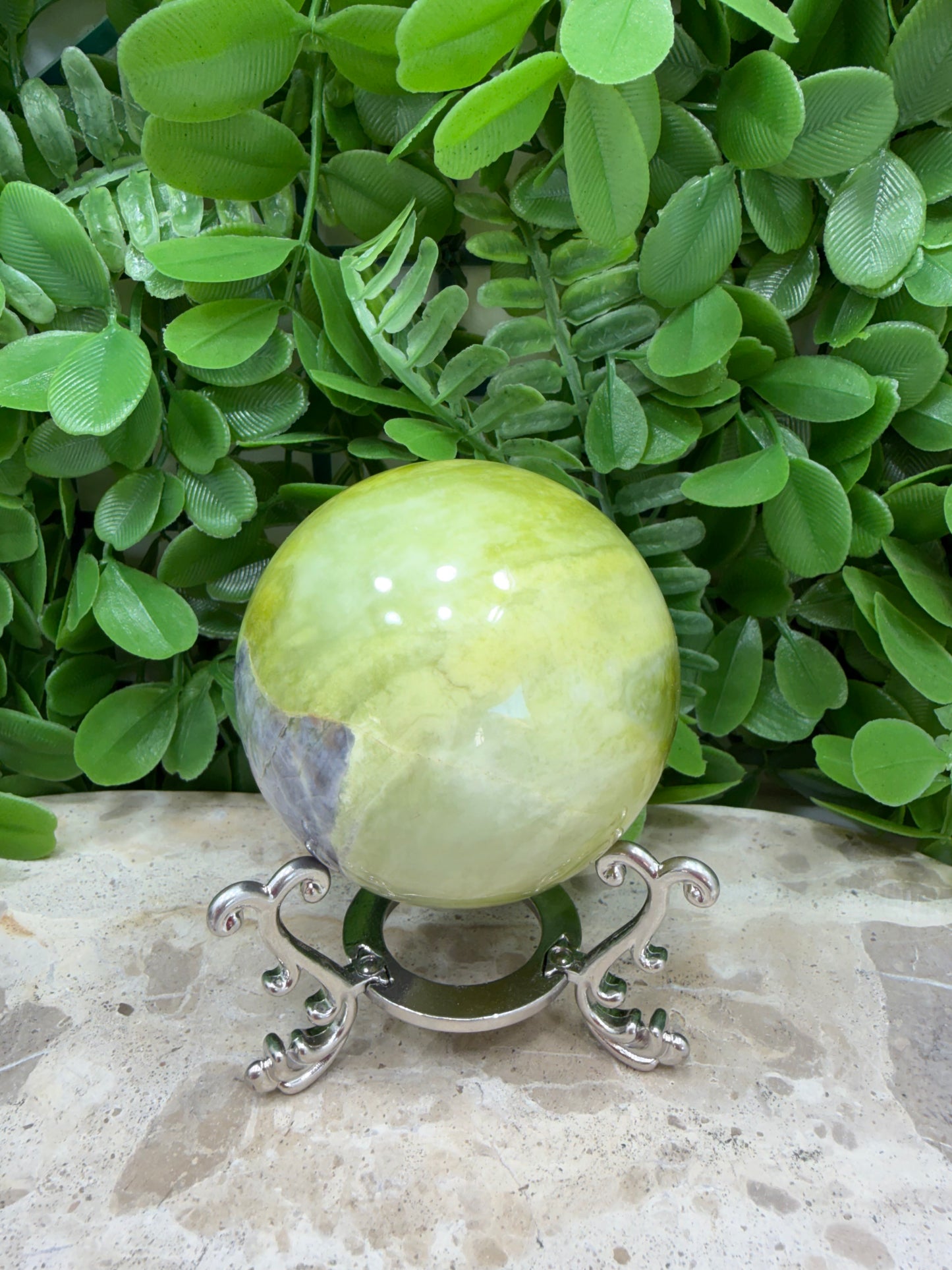 Flower Jade Sphere 370g