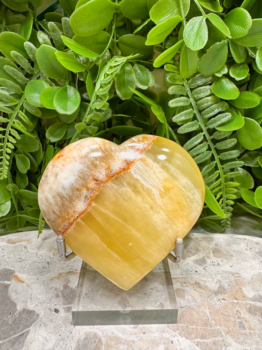 Lemon Banded Calcite Heart 210g