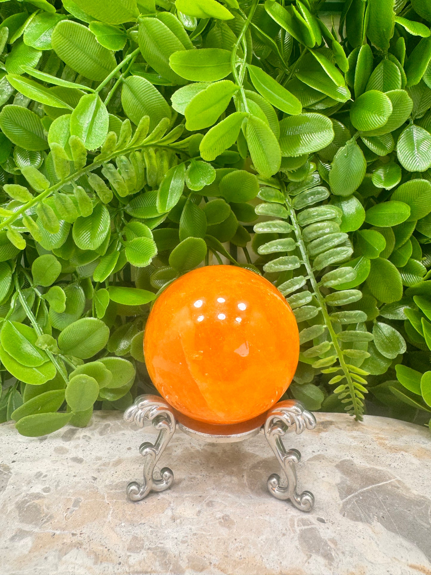 Crystalized Orange Calcite Sphere 306g