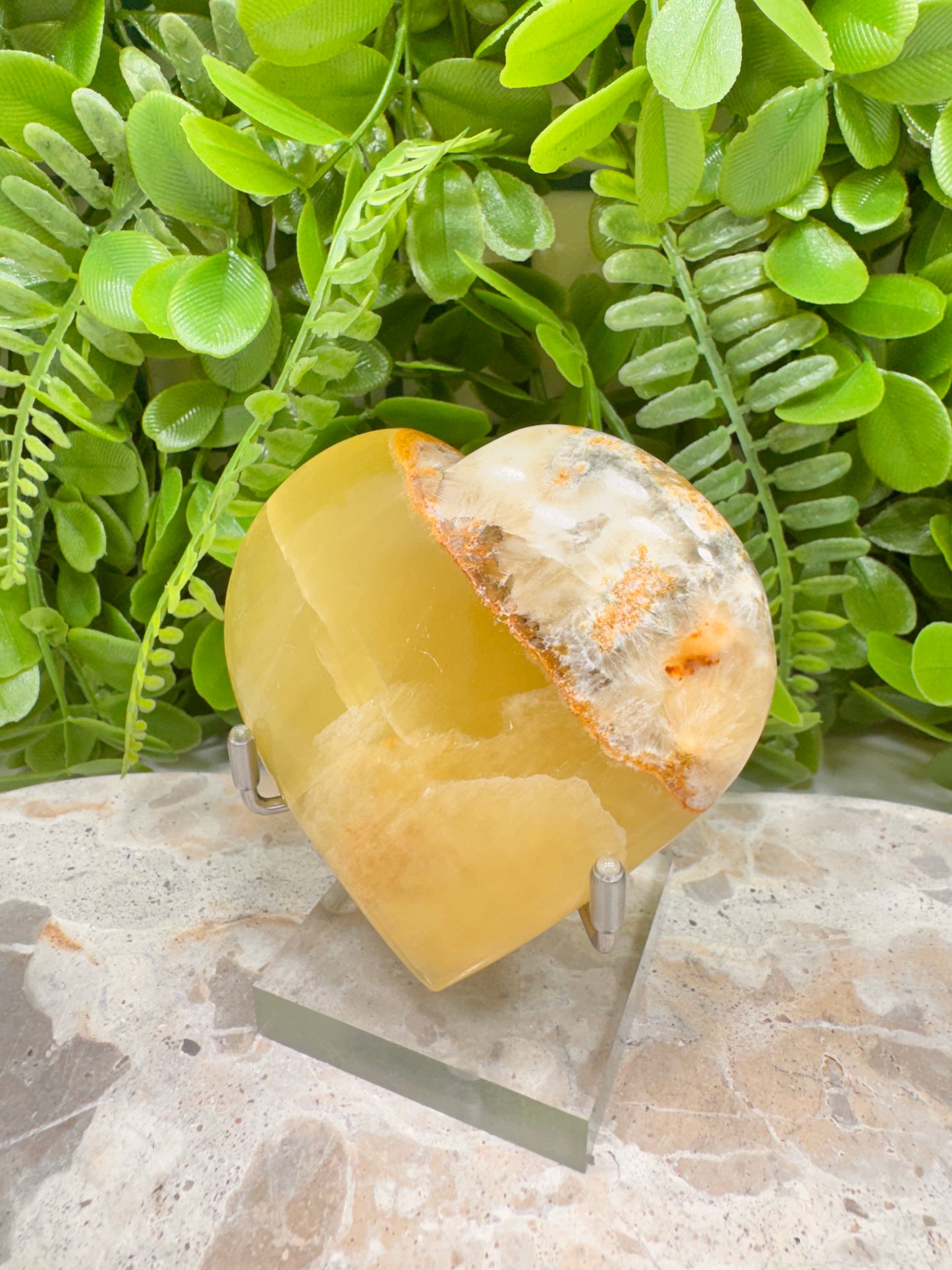 Lemon Banded Calcite Heart 208g