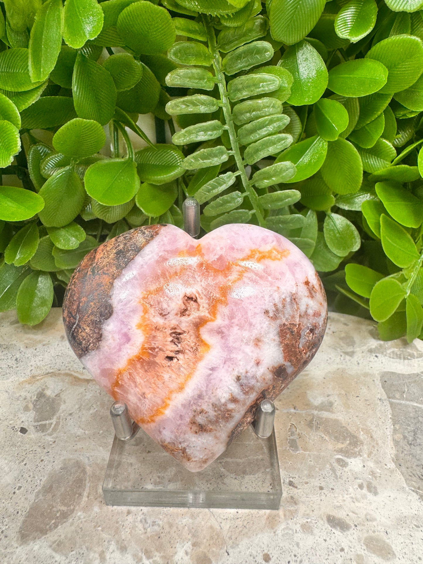 Pink Aragonite Heart 138g