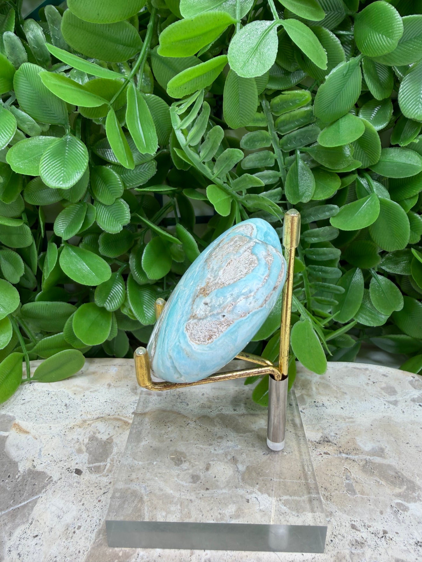 Blue Aragonite Heart 122g