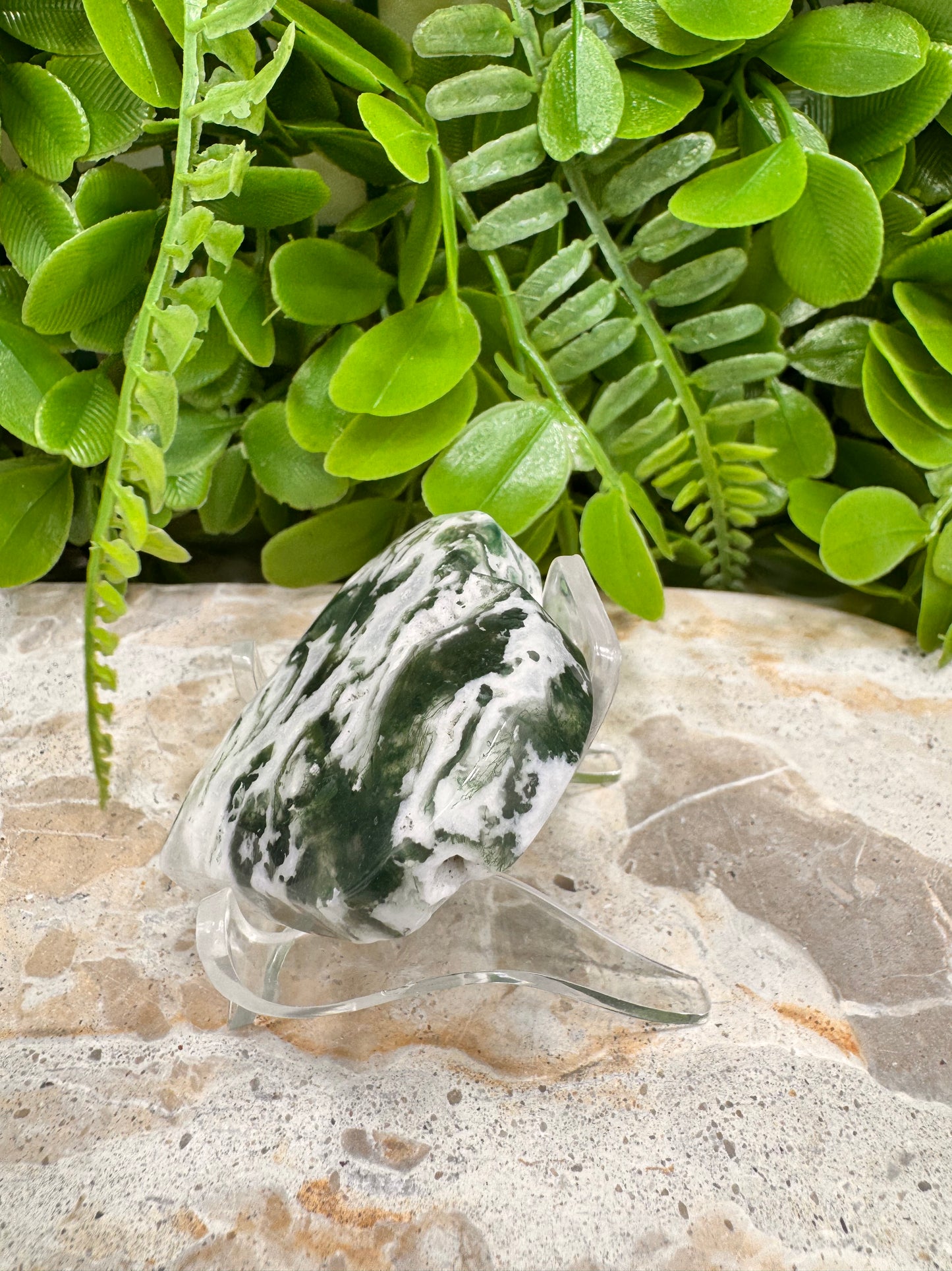 Moss Agate Heart 80g