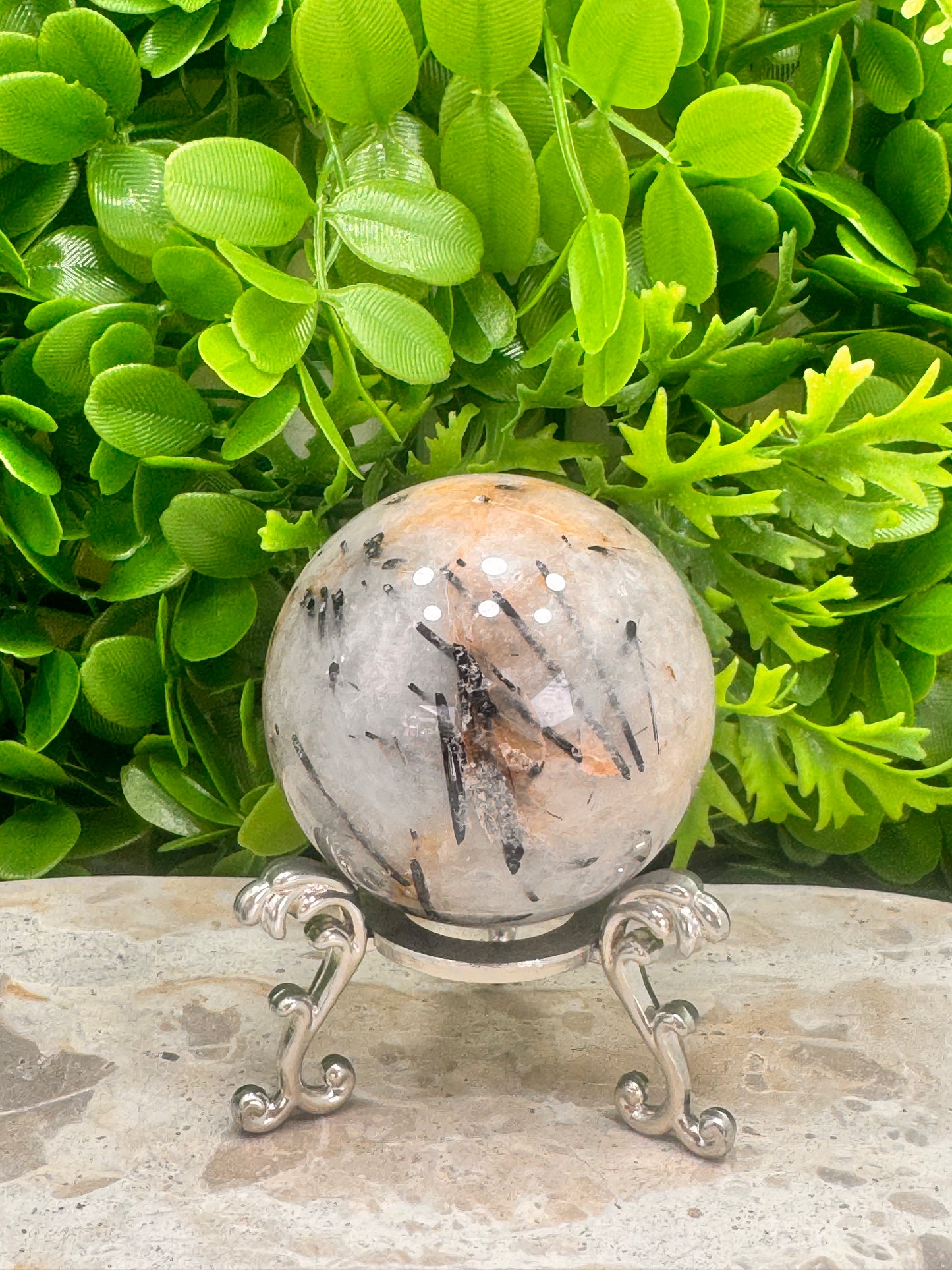 Tourmaline In Quartz Sphere 378g