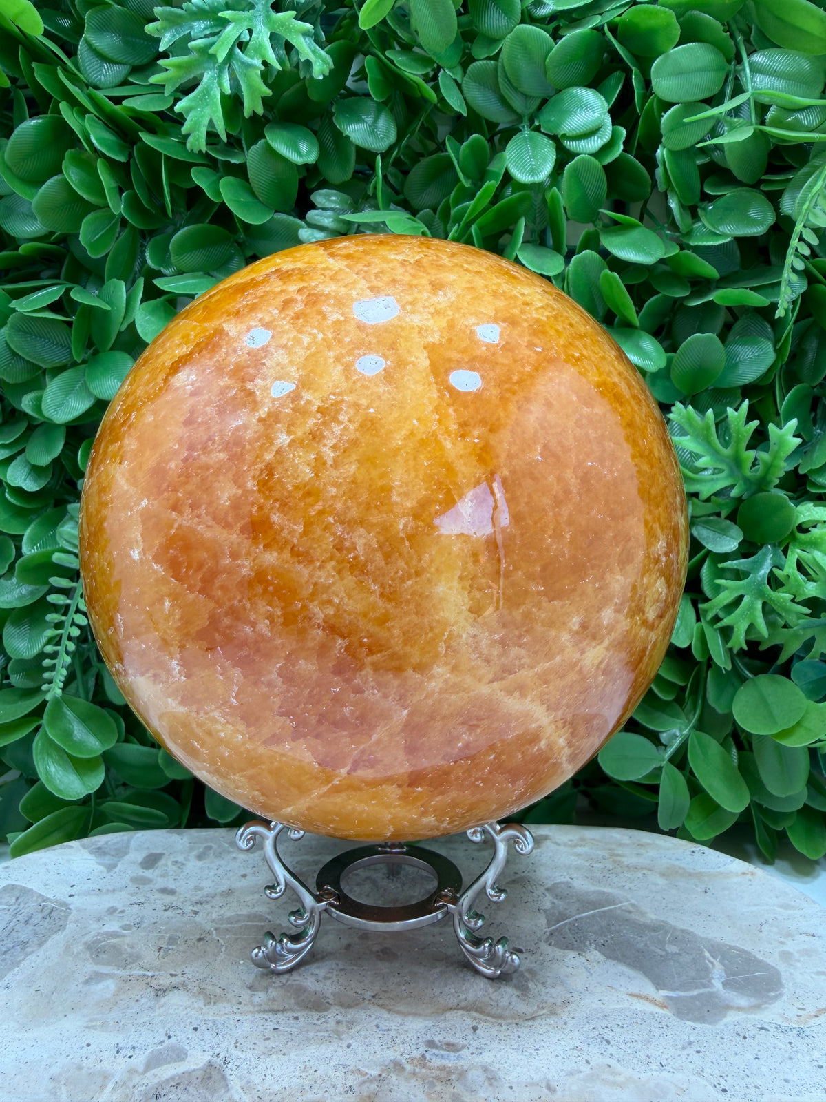 Crystallised Orange Calcite Sphere 4340g | Energy • Joy • Creativity