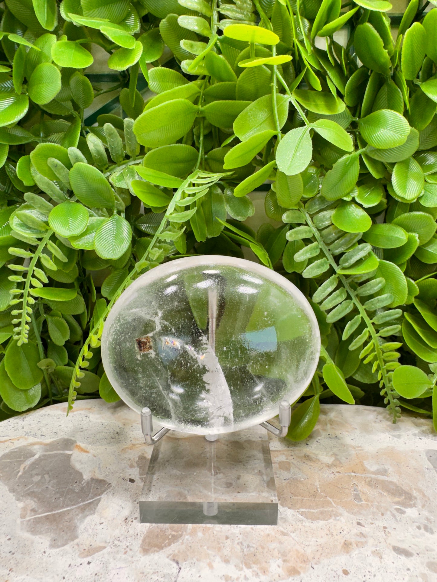 Clear Quartz Palm Stone 256g