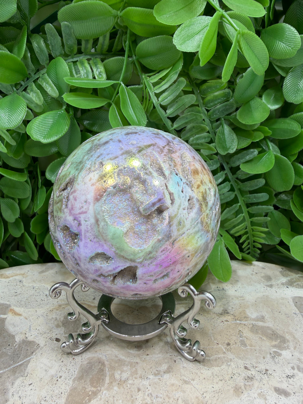 Aura Sphalerite Sphere | Grounding • Confidence • Vitality