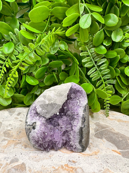 Amethyst with Calcite Freeform 408g