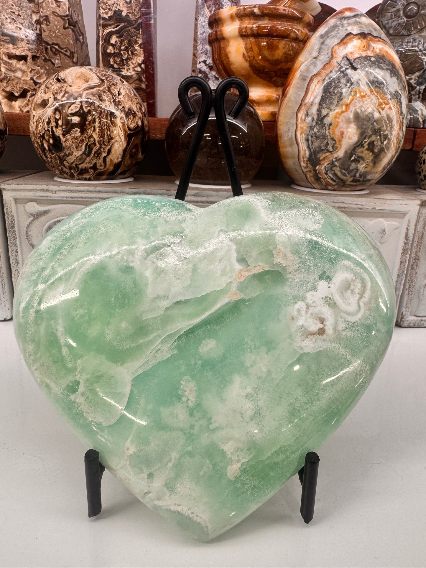 Aragonite & Smithsonite Heart 686g
