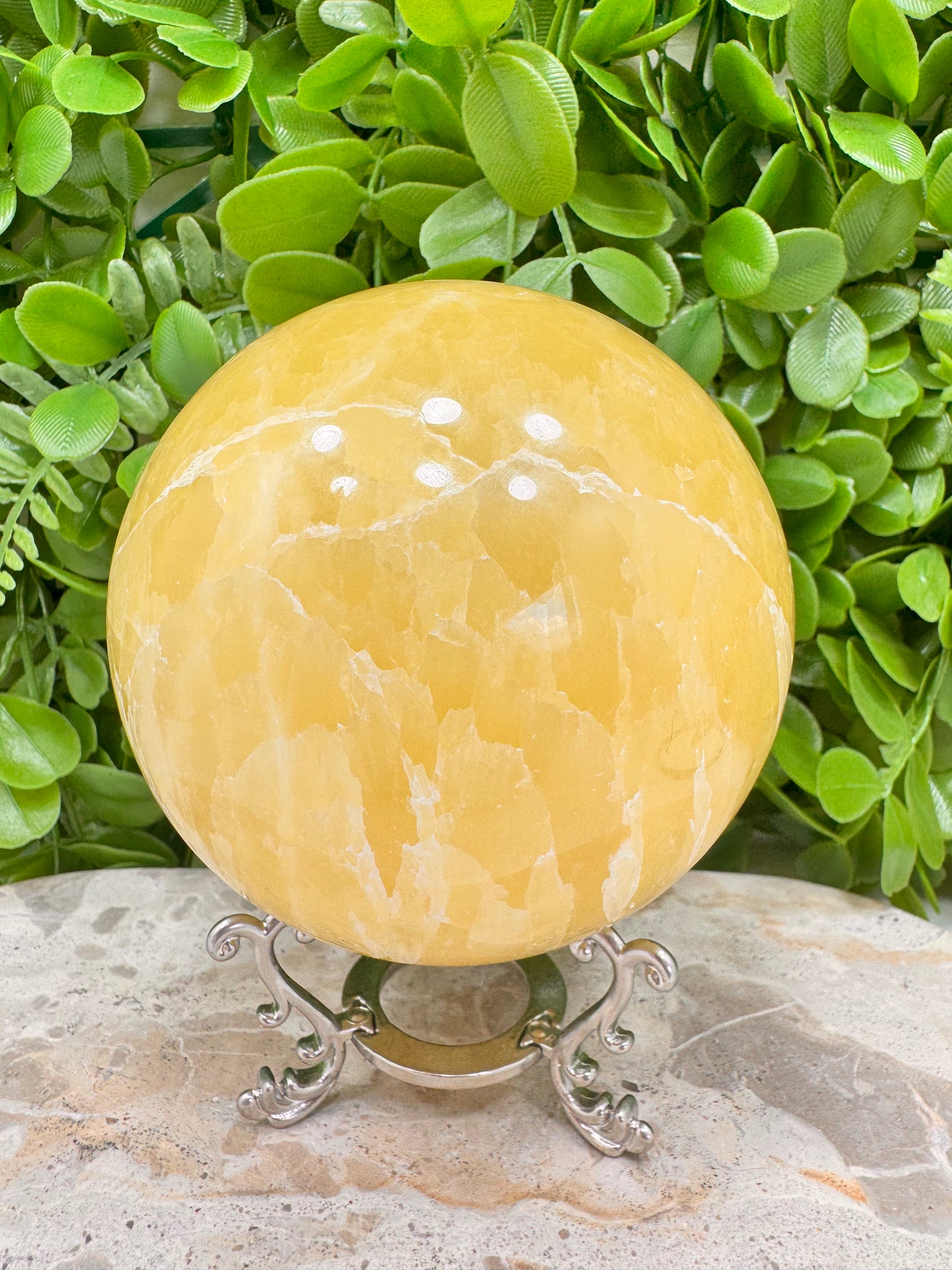 lemon Calcite Sphere 1512g
