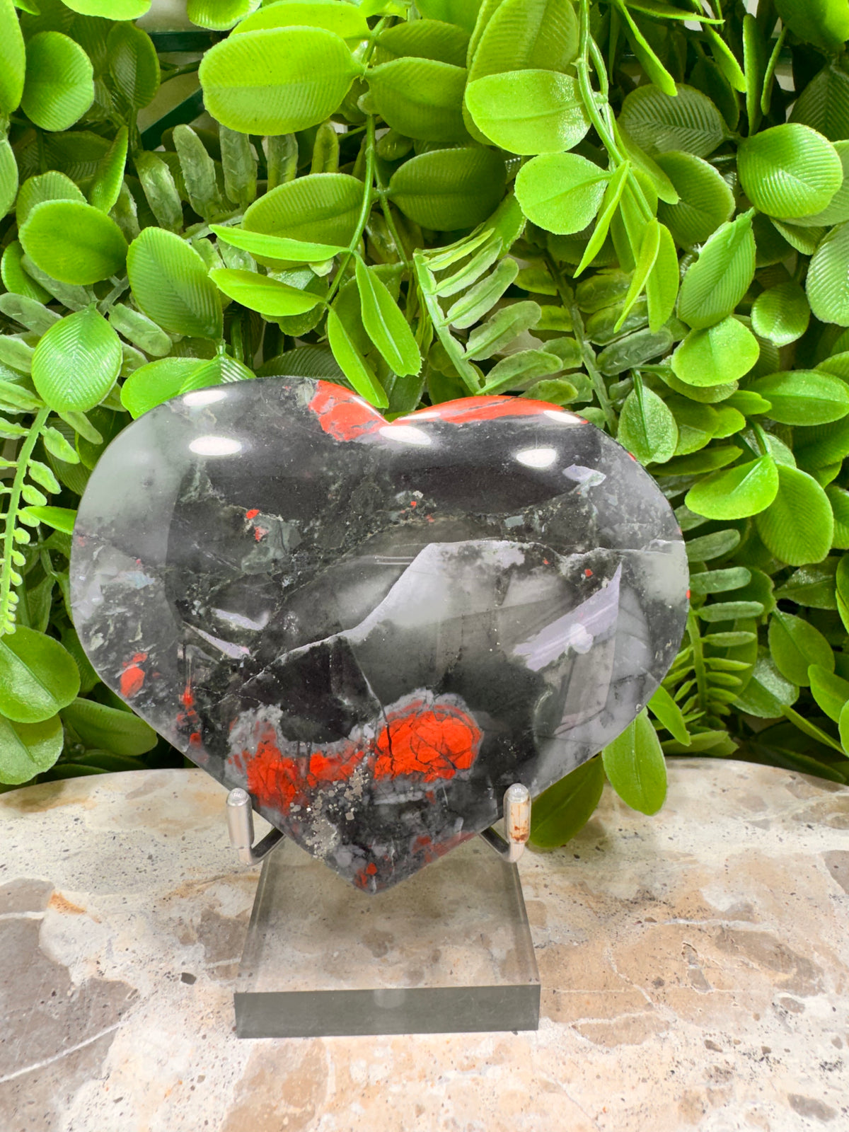 African Bloodstone Heart | Strength • Courage • Vitality