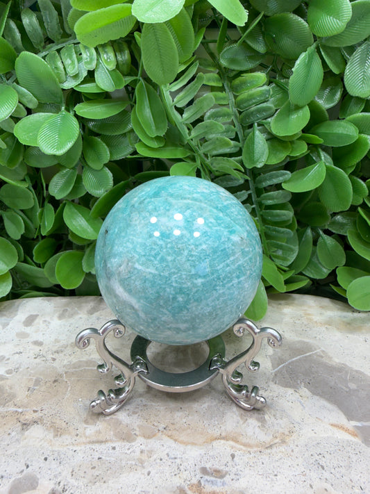 Amazonite Sphere 296g  | Communication • Harmony • Truth