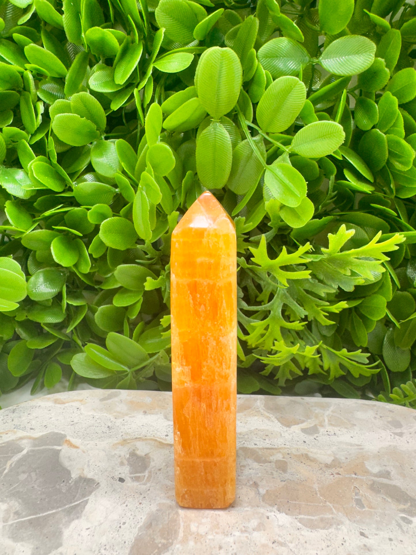 Crystalised Orange Calcite Tower 150g