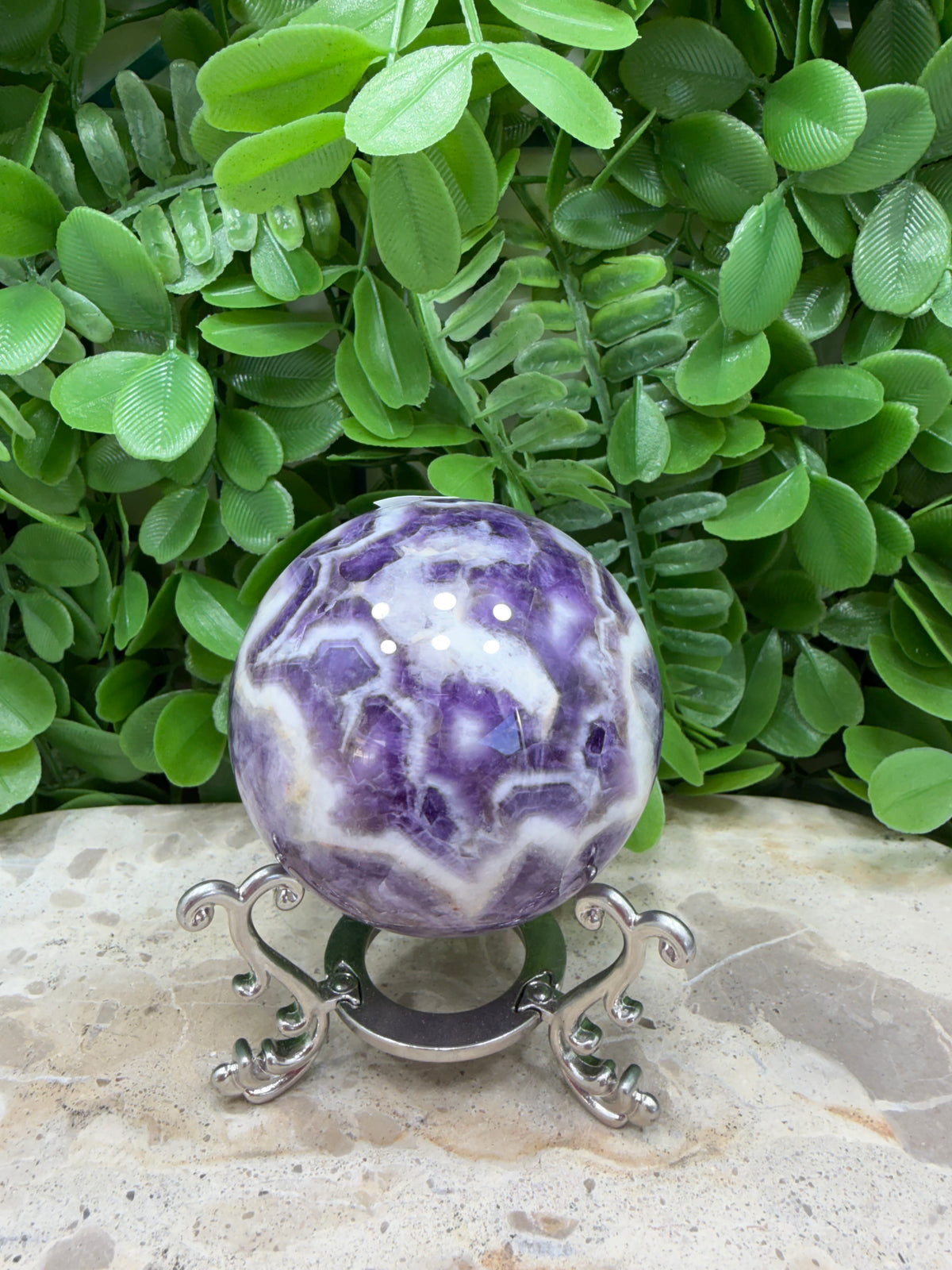 Chevron Amethyst Sphere 327g
