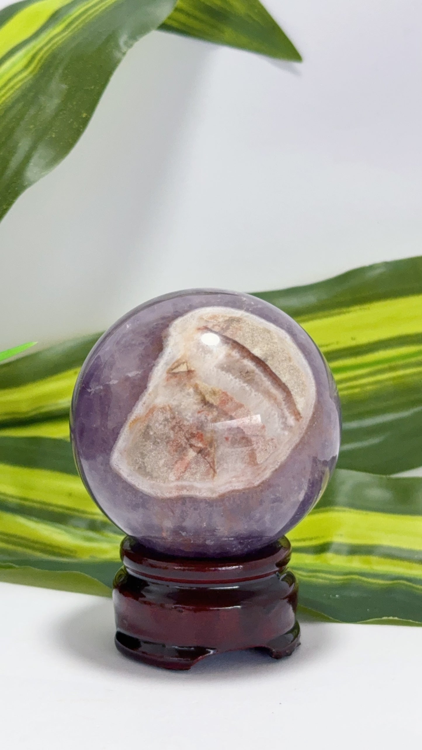 Amethyst and Mexican Agate Sphere 264g