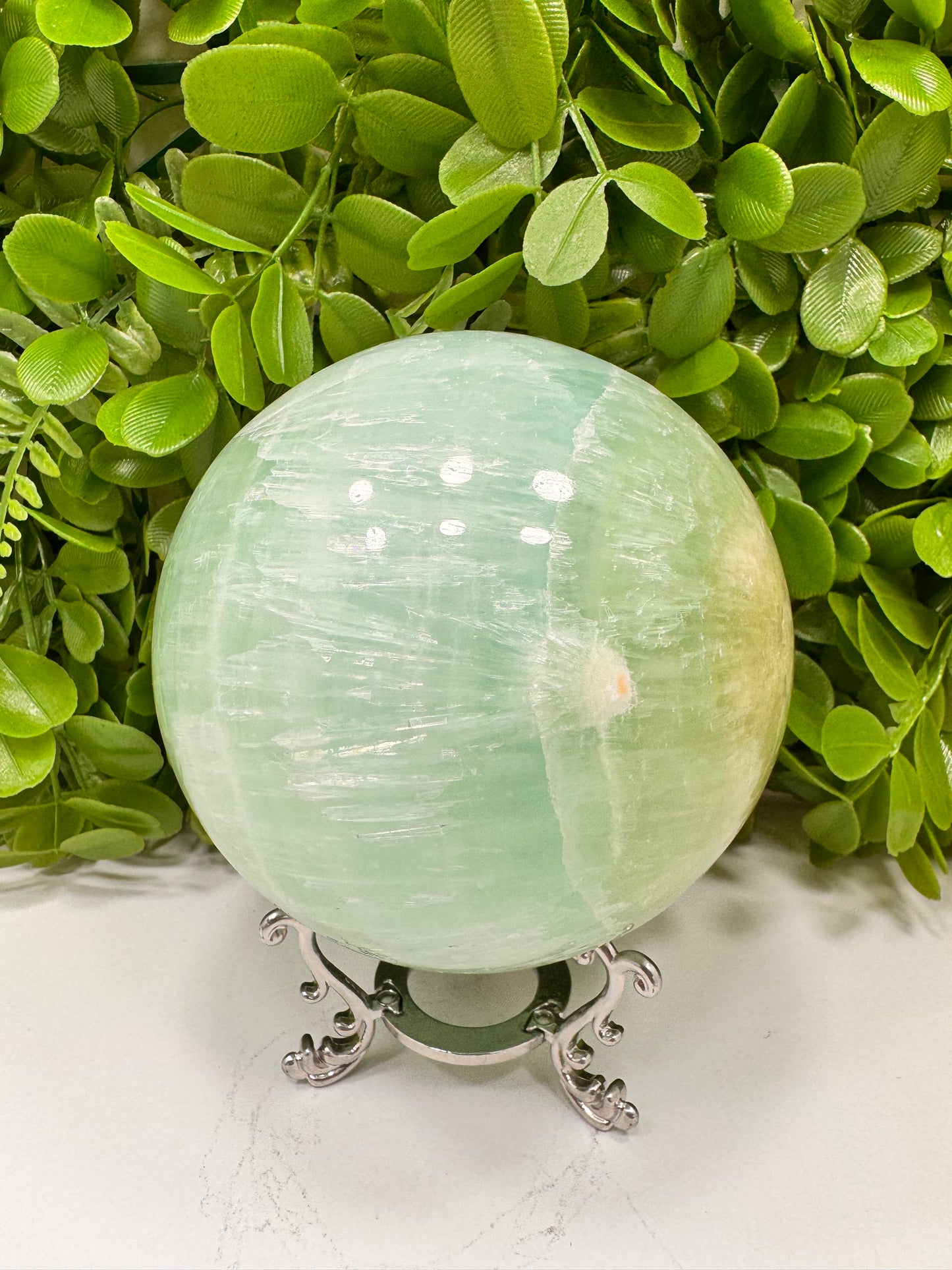 Pistachio Calcite Sphere 1814g