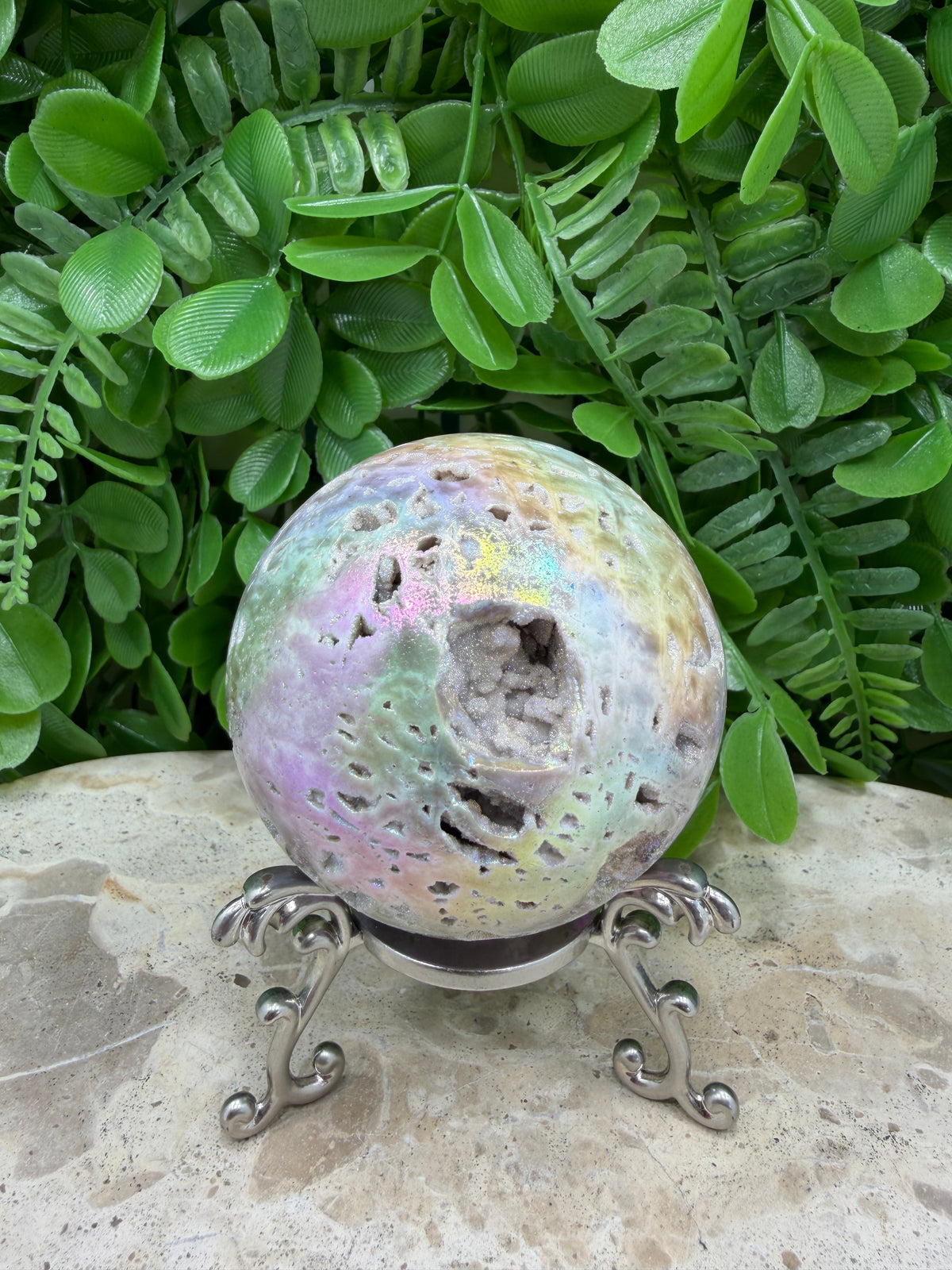 Aura Sphalerite Sphere | Grounding • Confidence • Vitality