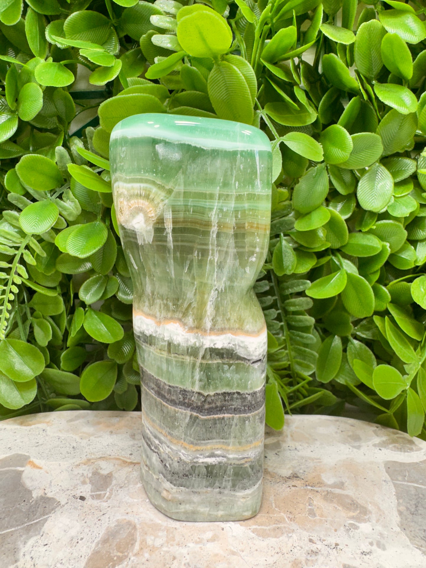 Emerald Kiwi Calcite Freeform 504g