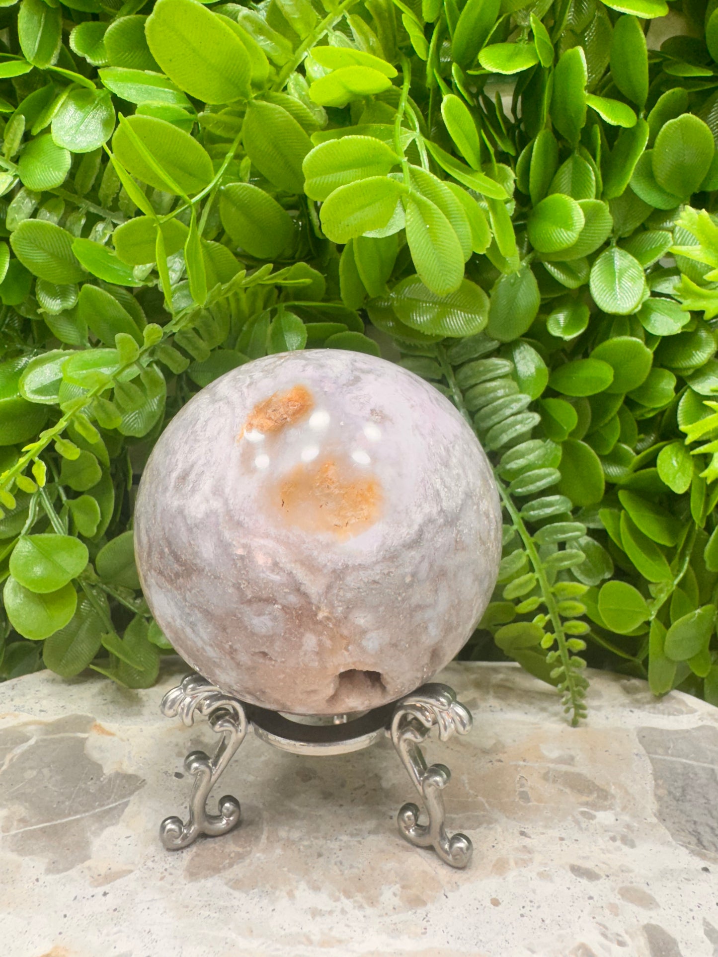 Pink Druzy Agate Sphere 738g